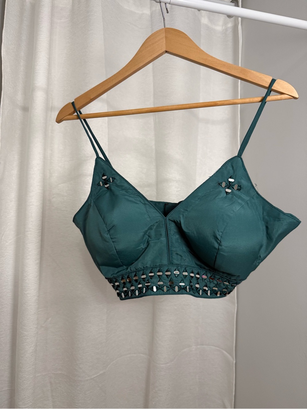 Teal Mirror Spaghetti Blouse ✨ - Picture 2 of 3
